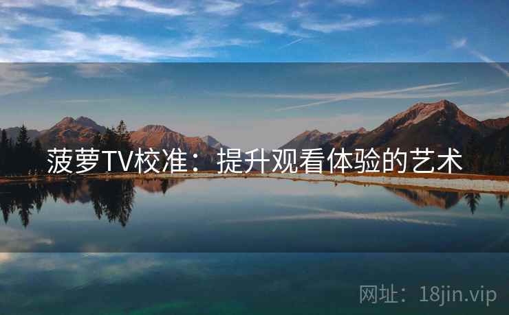 菠萝TV校准:提升观看体验的艺术